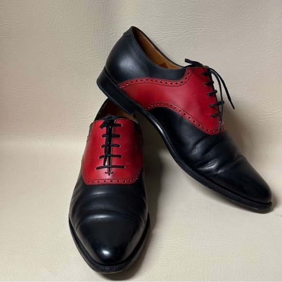 J. Fitzpatrick Stefano Redux Red/Black calf
Saddle Shoes Size 11E